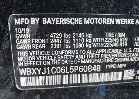2020 BMW X2 xDrive28I z USA, uszkodzony, nr VIN WBXYJ1C06L5P60848